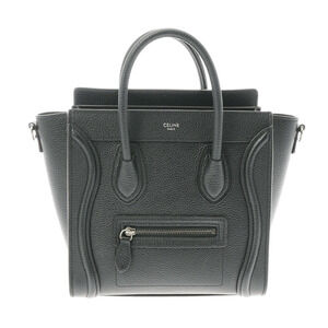 Celine Luggage Black Drummed Calfskin Handbag